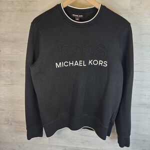 Michael Kors Mens Black Embossed Crewneck